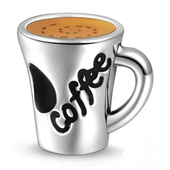 Charm Kafíčko pro milovníky kávy, korálek na náramek, jídlo a pití