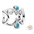 Charm Sterlingové stříbro 925 Rybička prolamovaná, korálek na náramek zvíře