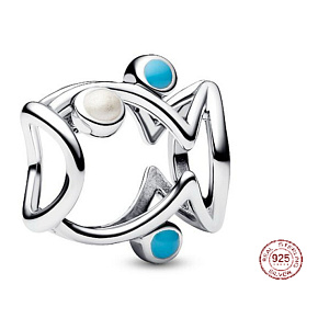 Charm Rybička prolamovaná, korálek na náramek zvíře