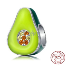 Charm Sterlingové stříbro 925 Exotické avokádo, korálek na náramek, jídlo a pití Charm Sterlingové stříbro 925 Exotické avokádo, korálek na náramek, jídlo a pití