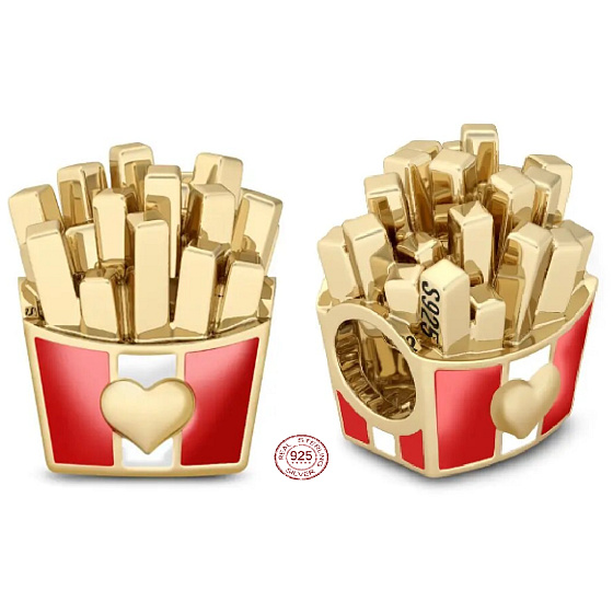 Charm Hranolky, korálek na náramek, jídlo