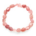 Křemen růžový / jahodový náramek Troml přírodní kámen 8 x 12 mm / 19 cm, nejdokonalejší léčitel