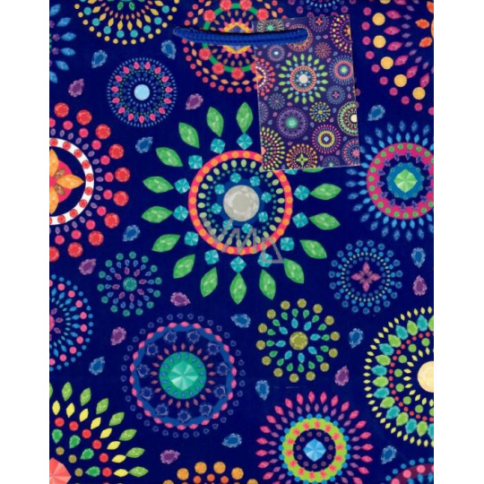 Ditipo Dárková papírová taška 18 x 23 x 10 cm modrá barevné mandaly Ditipo Dárková papírová taška 18 x 23 x 10 cm modrá barevné mandaly