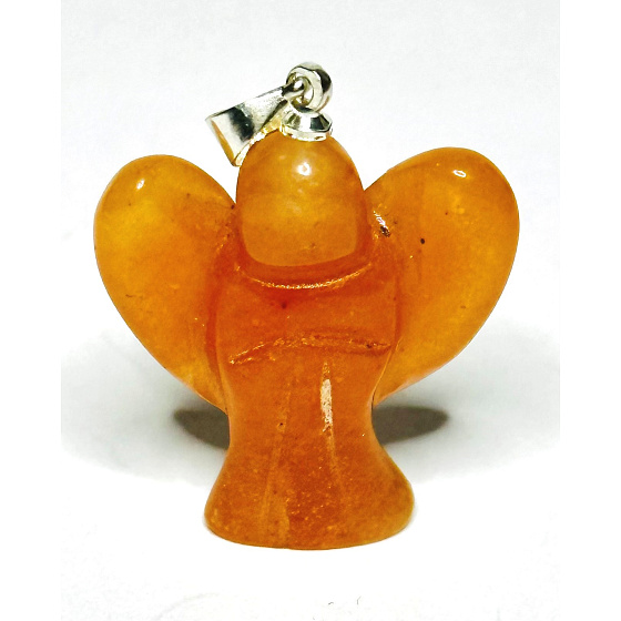 Aventurín oranžový Anděl strážný přívěsek přírodní kámen 2,5 cm, kámen štěstí a prosperity