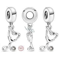 Charm Sterlingové stříbro 925 Stetoskopové srdce, přívěsek na náramek zájmy