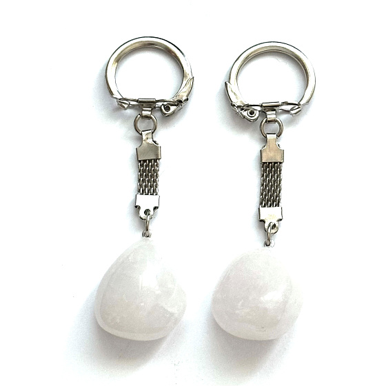 Křemen bílý Troml přívěsek klíčenka přírodní kámen, cca 10 cm, 1 kus, nejdokonalejší léčitel