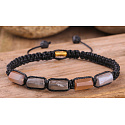 Sluneční kámen náramek přírodní kámen, ručně pletený, nastavitelná velikost, ukrývá sílu Slunce a ohně