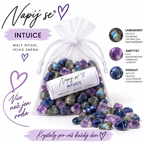 Napij se® intuice – výměnná minerální náplň | Labradorit, Ametyst, Sodalit, 200 g