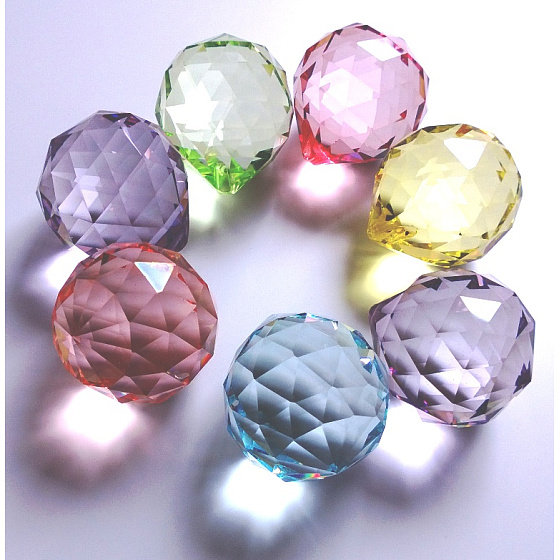 Feng Shui Sada čakrových křišťálových koulí 7 kusů