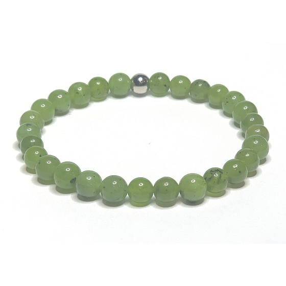 Nefrit Kanadský náramek elastický přírodní kámen klidu