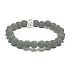 Láva šedá s královskou mantrou Óm, náramek elastický přírodní kámen, kulička 8 mm / 16 - 17 cm, zrozen ze čtyř živlů