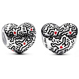 Charm Keith Haring srdce Umění linek a lidé, korálek na náramek symbol