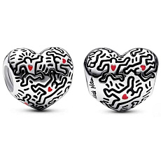 Charm Keith Haring srdce Umění linek a lidé, korálek na náramek symbol Charm Keith Haring srdce Umění linek a lidé, korálek na náramek symbol