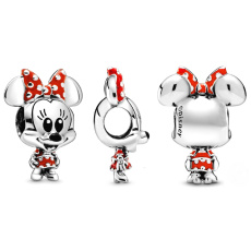 Charm Disney Minnie Mouse, myška s puntíkovanými šaty a mašlí, korálek na náramek, film