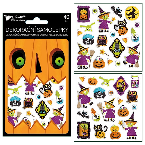 Samolepky Halloween 40 kusů 10,5 x 18 cm