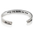 Nerezová ocel náramek stříbrný s gravírováním Vždy vyprávěj..., otevřená manžeta, 4 mm