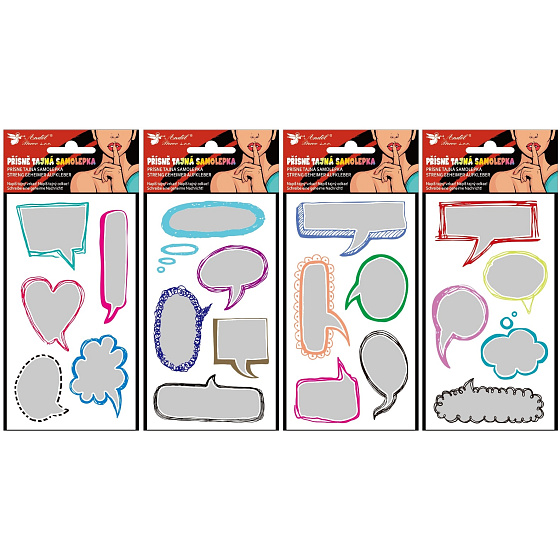 Samolepka přísně tajná seškrábávací bubliny 8 x 18,5 cm