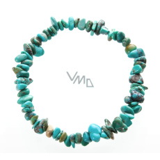 Tyrkys náramek elastický sekaný přírodní kámen 19 cm, kámen štěstí, talisman cestovatelů a milovníků zvířat