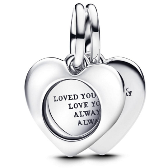 Charm Srdce 2v1 gravírovatelná lupa srdce, přívěsek na náramek láska Charm Srdce 2v1 gravírovatelná lupa srdce, přívěsek na náramek láska