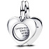 Charm Srdce 2v1 gravírovatelná lupa srdce, přívěsek na náramek láska