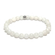 Měsíční kámen bílý náramek elastický přírodní kámen, kulička 6 mm / 16 - 17 cm, kámen osudu