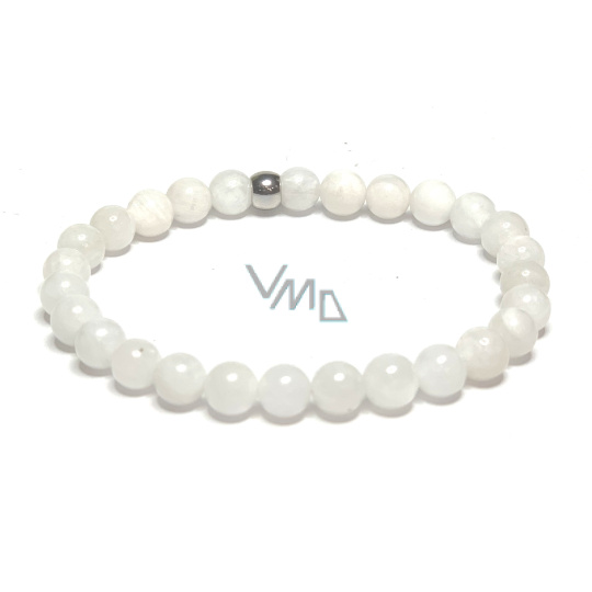 Měsíční kámen bílý náramek elastický přírodní kámen, kulička 6 mm / 16 - 17 cm, kámen osudu Měsíční kámen bílý náramek elastický přírodní kámen, kulička 6 mm / 16 - 17 cm, kámen osudu