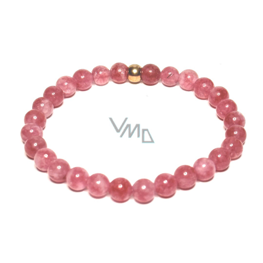 Křemen růžový / jahodový náramek elastický přírodní kámen, kulička 6 mm / 16 - 17 cm, AAA kvalita, nejdokonalejší léčitel Křemen růžový / jahodový náramek elastický přírodní kámen, kulička 6 mm / 16 - 17 cm, AAA kvalita, nejdokonalejší léčitel