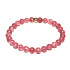 Křemen růžový / jahodový náramek elastický přírodní kámen, kulička 6 mm / 16 - 17 cm, AAA kvalita, nejdokonalejší léčitel