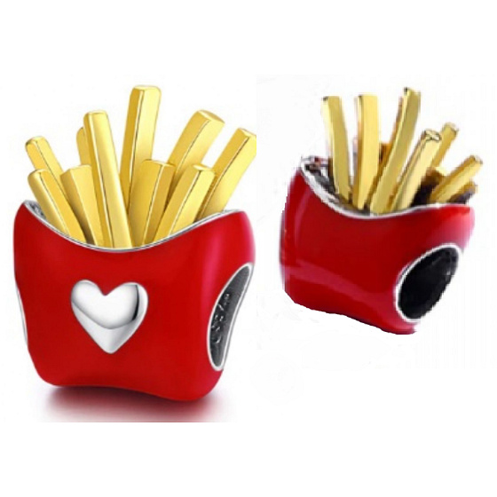 Charm Hranolky, korálek na náramek, jídlo a pití