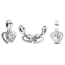 Charm Puzzle přátelství, dělitelný 2v1 přívěsek na náramek, láska