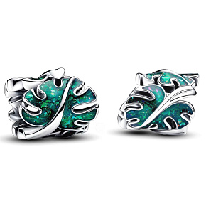 Charm Tropická rostlina Monstera, korálek na náramek rostlina