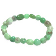 Chrysopras náramek elastický přírodní kámen, troml 8 x 12 mm nepravidelný tvar / 16 - 17 cm, kámen harmonie rodinných vztahů