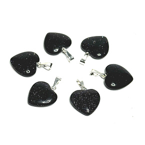 Goldstone modrý Avanturin Srdce přívěsek, 15 mm, kámen ambicí