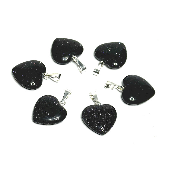 Goldstone modrý Avanturin Srdce přívěsek, 15 mm, kámen ambicí