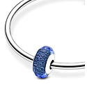 Charm Modré fazetové z Murano skla, korálek na náramek vesmír