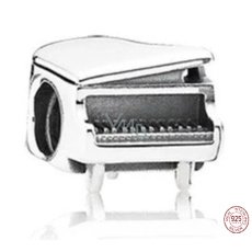 Charm Sterlingové stříbro 925 Klavír, korálek na náramek, zájmy