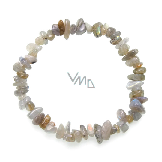 Labradorit náramek elastický sekaný přírodní kámen 19 cm, kámen proměny Labradorit náramek elastický sekaný přírodní kámen 19 cm, kámen proměny