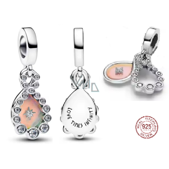 Charm Sterlingové stříbro 925 Kapka nekonečné lásky, přívěsek na náramek láska