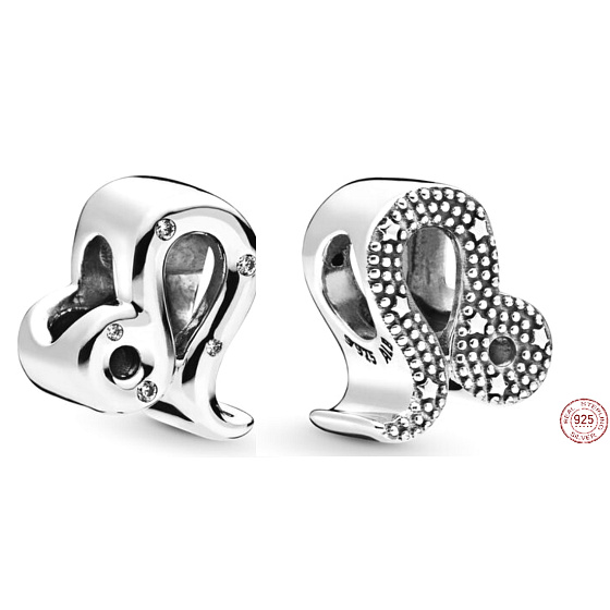 Charm znamení zvěrokruhu Třpytivý Lev, korálek na náramek