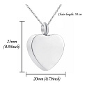 Pamětní, pietní urnový přívěsek, Srdce s tlapkama voděodolné, nerezová ocel 20 x 25 mm + řetízek 50 cm