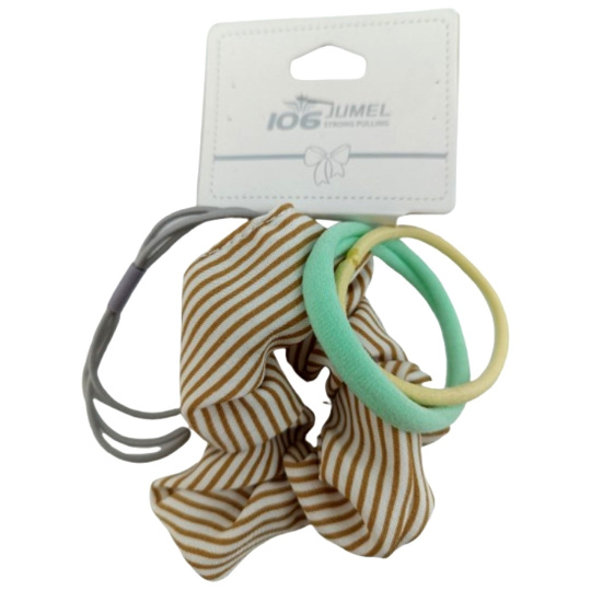 Gumičky do vlasů barevné různé druhy 4 kusy