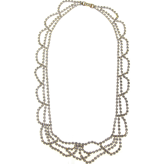 Náhrdelník zlatý se stříbrnými kamínky 42 cm