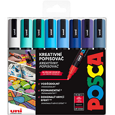 Posca Univerzální sada akrylátových popisovačů 1,8 - 2,5 mm Ocean mix mořských tónů 8 kusů PC-5M Posca Univerzální sada akrylátových popisovačů 1,8 - 2,5 mm Ocean mix mořských tónů 8 kusů PC-5M