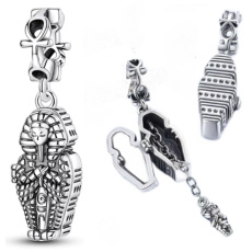 Charm Egypt  – mumie faraona & tajemství starověku,2v1  přívěsek na náramek cestování