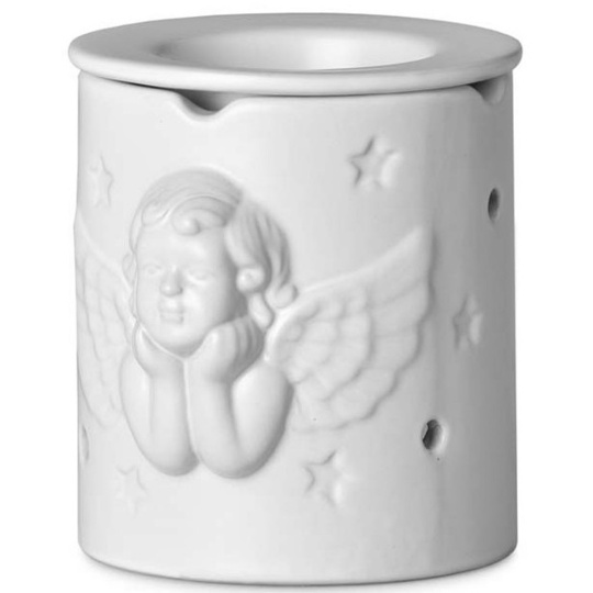 Emocio Aromalampa keramická Bílá s andělem 94 x 94 mm