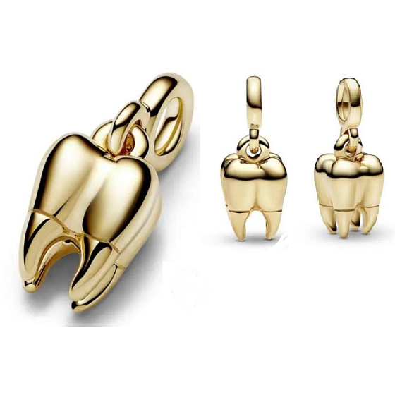 Charm  Mini medailon - Zub, přívěsek na náramek zájmy