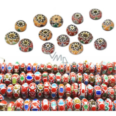 Starověké sklo ručně vyráběné z Nepálu korálek duhovým diskem 8 mm 1 kus