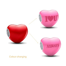 Charm Srdce, mění barvu na teplo a nápis, korálek na náramek láska Charm Srdce, mění barvu na teplo a nápis, korálek na náramek láska