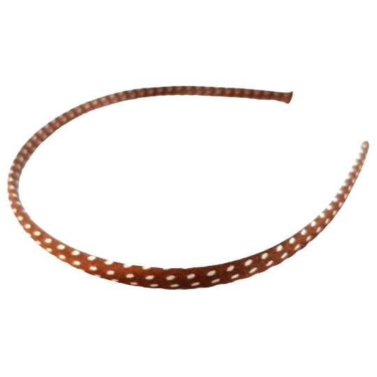 Čelenka do vlasů hnědá s puntíky 1 kus