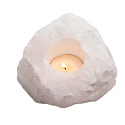 Růženin Svícen surový přírodní kámen 110 x 110 x 60 mm 1 kus, kámen lásky